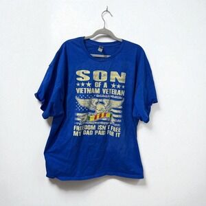 Son Of A Vietnam Veteran Graphic T-Shirt 3XL Gildan 100% Cotton Blue Patriotic D